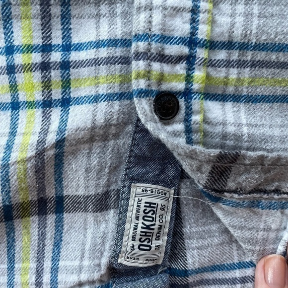 Oshkosh Bgosh Cotton Plaid Button Up Shirt - Picture 3 of 5